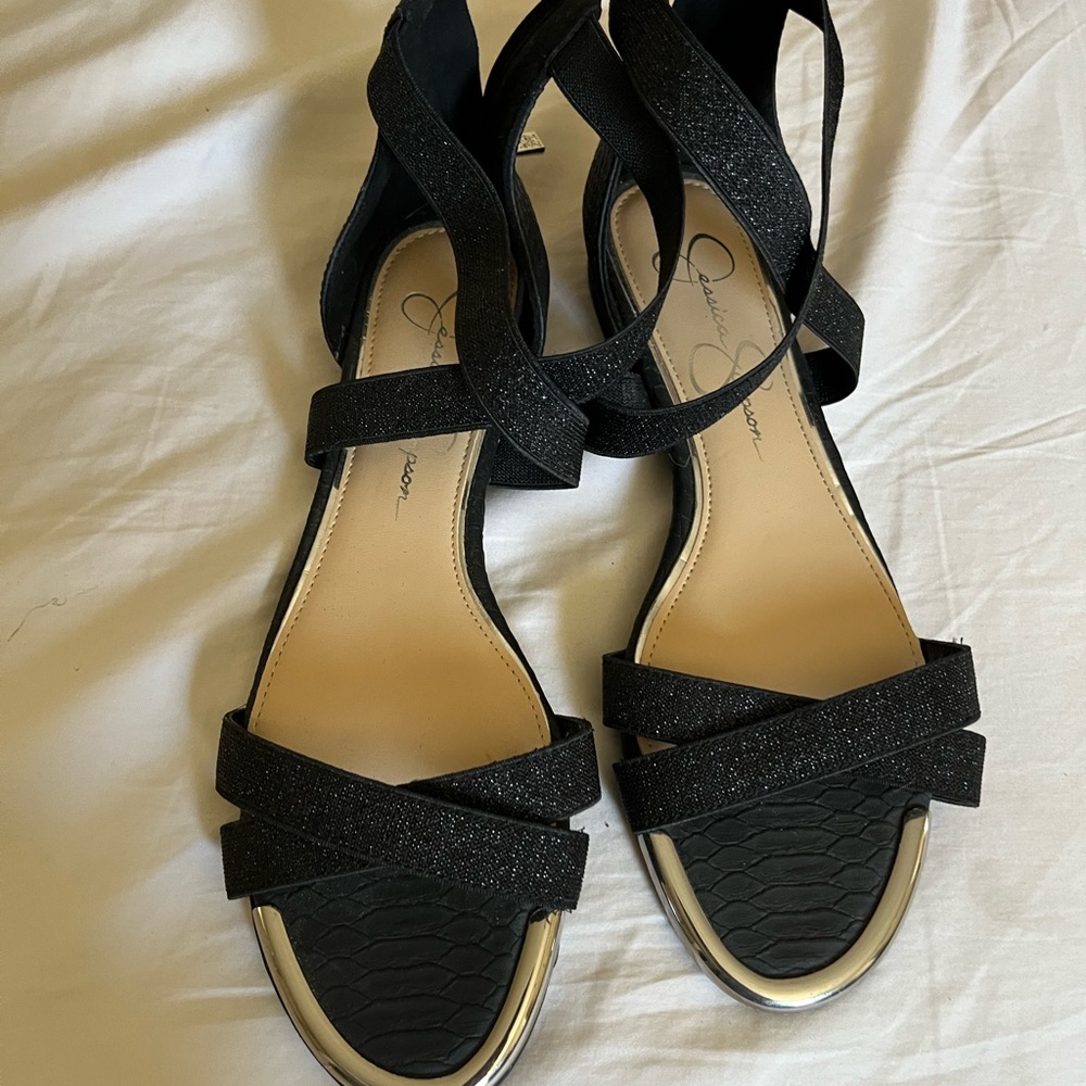 Jessica Simpson glittery dressy sandals. New, never used.  Only tried on.